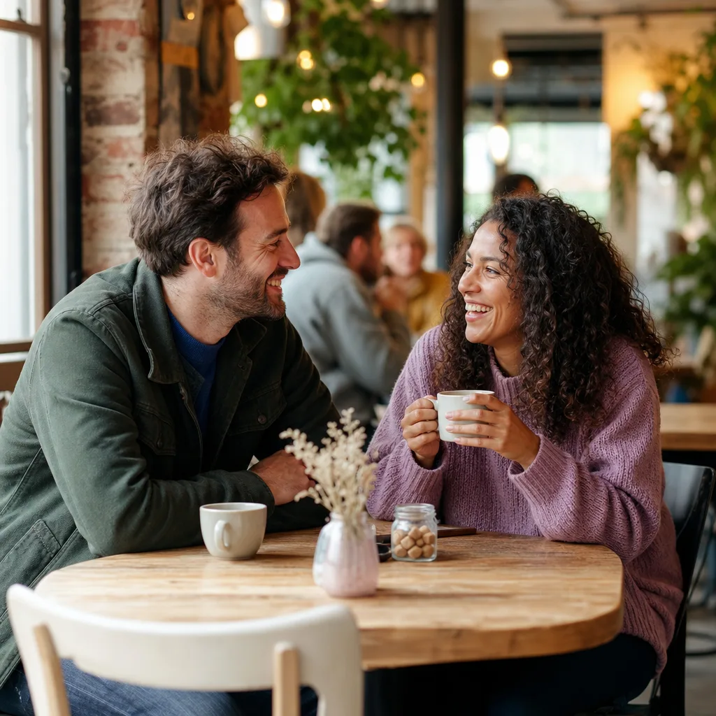 A couple meeting near the quayside at Ipswich Waterfront